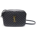 【中古】サンローラン SAINT LAURENT ショルダーバッグ 761554 YSLロゴ ブラック×ゴールド クロスボディ 斜め掛け【質屋鑑定品】