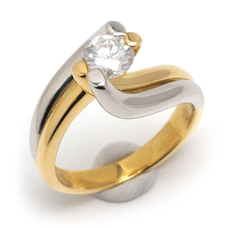乐天商城 - 【中古】ダイヤモンドリング 約10号 K18YG・PT900・ダイヤ0.553ct H-SI2【質屋鑑定品】