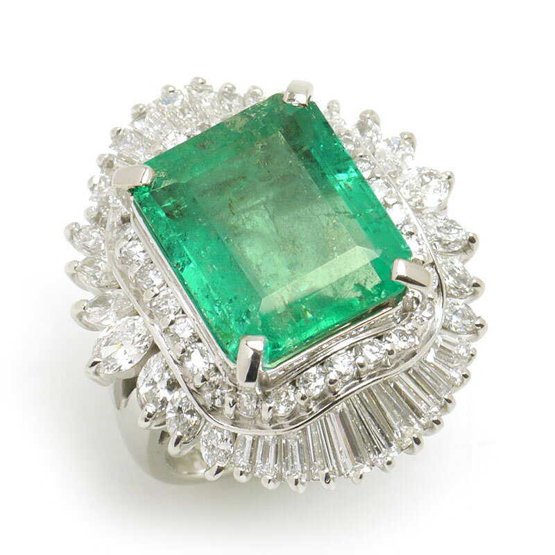 中古 エメラルドダイヤモンドリング #11.5 約11.5号 PT900・エメラルド8.50ct・ダイヤ2.41ct 質屋鑑定品 kurata7-10059155 質屋クラタセブン パッケージ画像