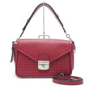 【中古】ロンシャン LONGCHAMP マドモワゼル ショルダーバッグ レザー 赤 レッド 2WAY パンチング【質屋鑑定品】