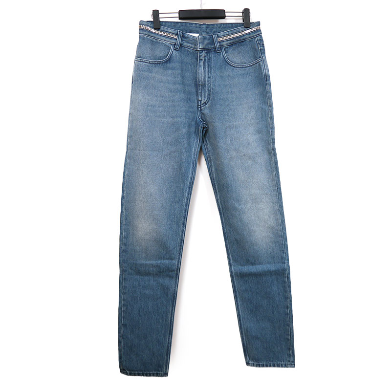 乐天商城 - 【中古】ジバンシィ GIVENCHY 4Gロゴスタッズデニム BM512T5Y2G サイズ30 ブルー 【質屋鑑定品】