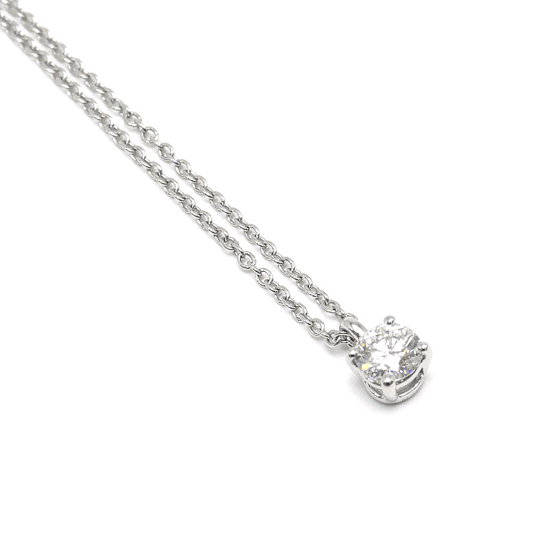 乐天商城 - 【中古】ティファニー Tiffany&Co. ソリティアネックレス PT950・ダイヤ0.25ct F-VS1-EX【質屋鑑定品】