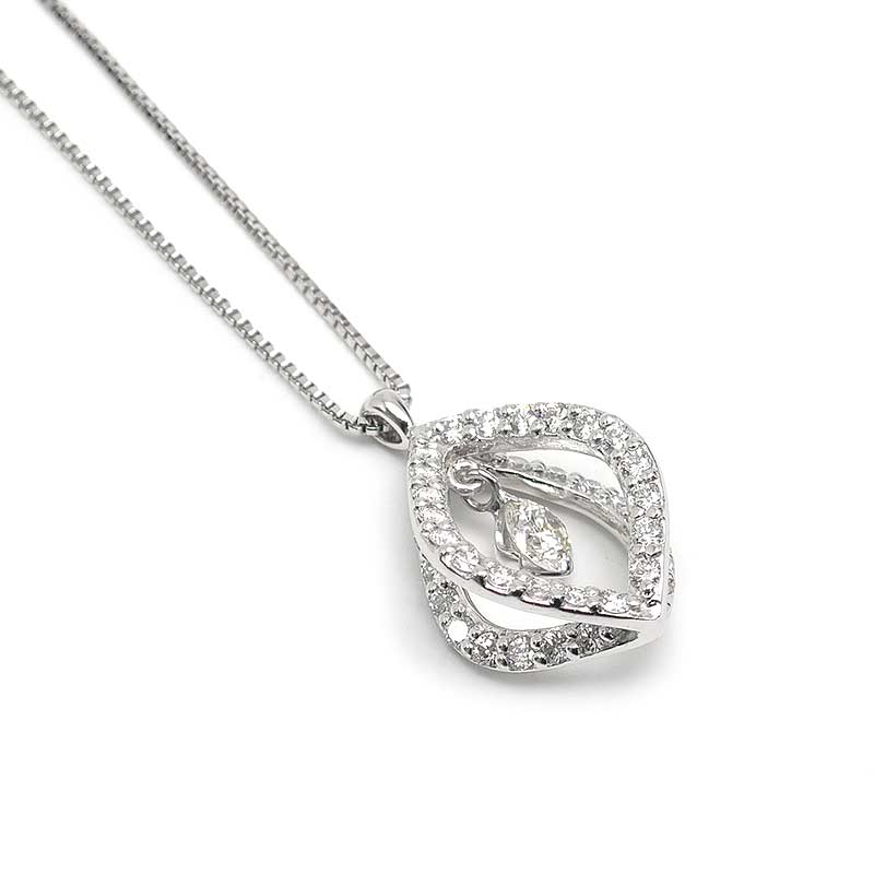 乐天商城 - 【中古】ダイヤモンドネックレス PT850・PT900 ダイヤ0.60ct スウィングデザイン【質屋鑑定品】