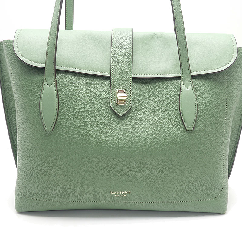 【中古】ケイトスペード KATE SPADE エッセンシャルラージワークトート バッグ グリーン レディース A4サイズ対応【質屋鑑定品】