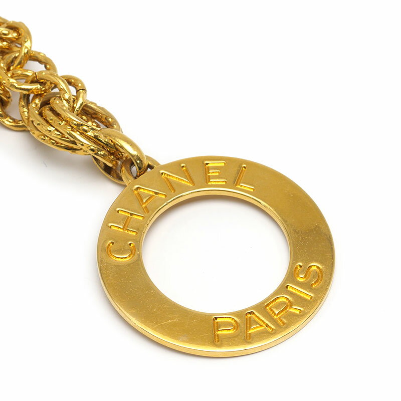 Rakuten - 【中古】シャネル CHANEL サークルロゴネックレス メッキ ゴールド チェーン【質屋鑑定品】