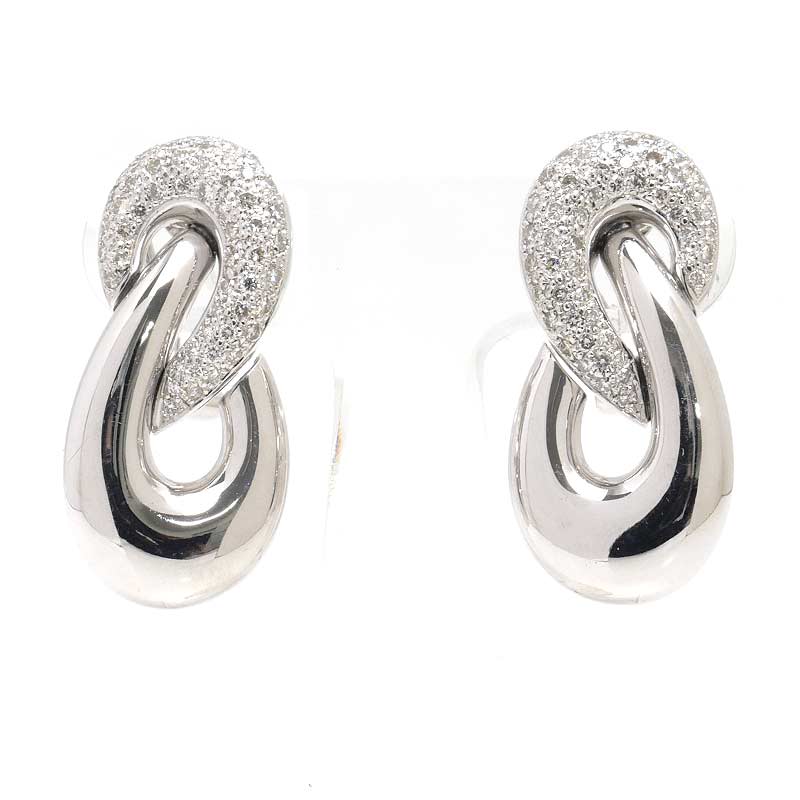 乐天商城 - 【中古】ダイヤモンドピアス K18WG ・ダイヤ1.05ct 大ぶり 【質屋鑑定品】