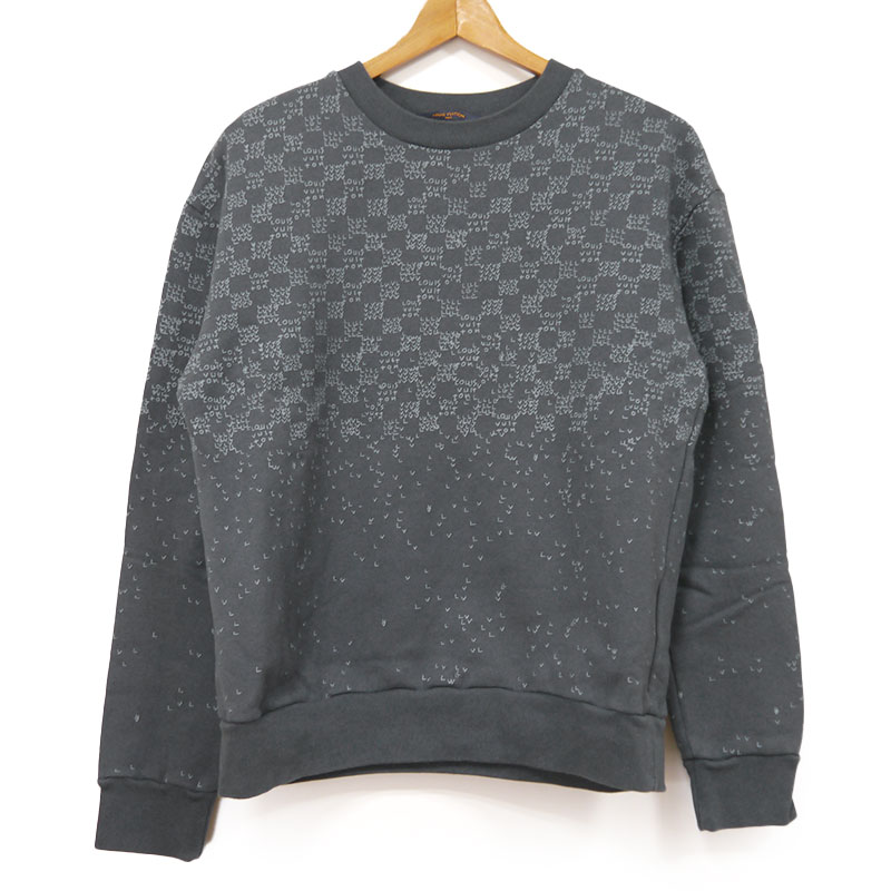 乐天商城 - 【中古】ルイヴィトン Louis Vuitton LV スウェットシャツ RM222M IHN HNY22W ダミエスプレッド サイズM グレー 【質屋鑑定品】