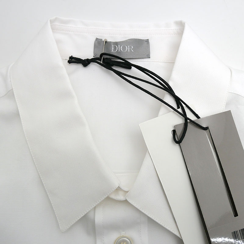 【中古】エアディオール Dior×NIKE 胸元ロゴ コットン 半袖シャツ 033C502A1581 38 ホワイト 【質屋鑑定品】