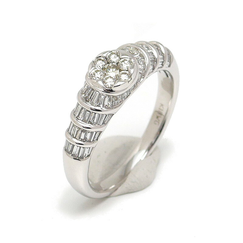 乐天商城 - 【中古】ダイヤモンドリング K18WG ダイヤ0.63ct 約3.8g 約13号 ホワイトゴールド【質屋鑑定品】