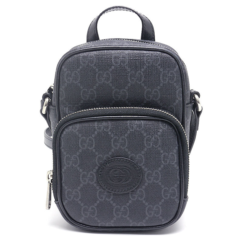 乐天商城 - 【中古】グッチ GUCCI GGスプリーム ミニショルダーバッグ 672952 クロスボディ ブラック 黒【質屋鑑定品】
