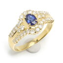 【中古】サファイアダイヤモンドリング 約10号 K18・ダイヤ0.50ct、サファイア0.38ct【質屋鑑定品】(4)