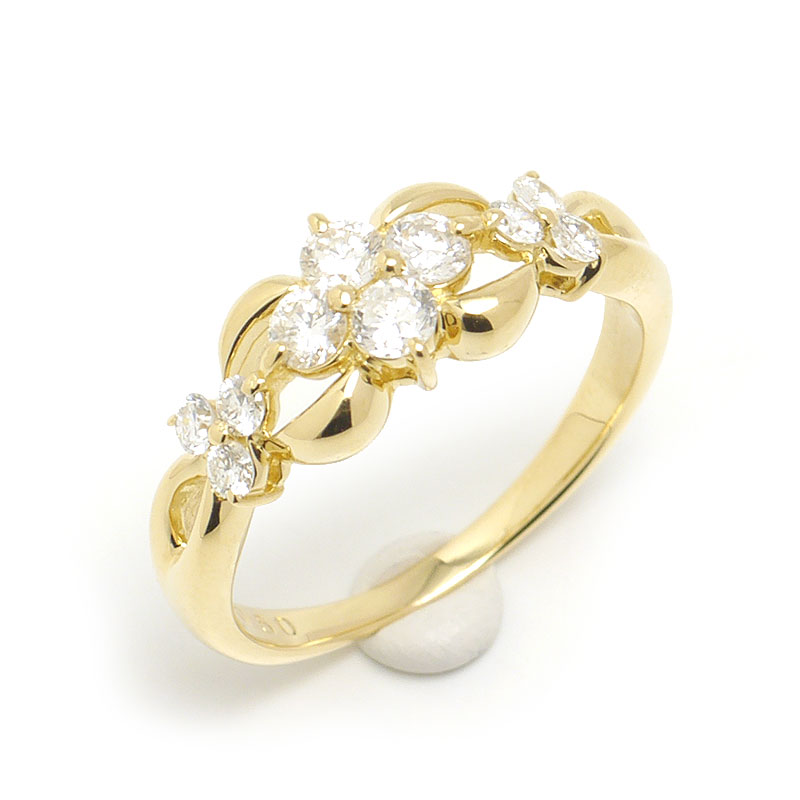 乐天商城 - 【中古】ダイヤモンドリング 約11号 K18YG・ダイヤ0.50ct 10石【質屋鑑定品】