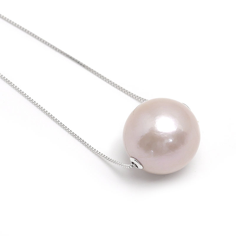 乐天商城 - 【中古】パールネックレス K18WG・淡水養殖真珠15.2-15.4mm 1粒ネックレス 【質屋鑑定品】