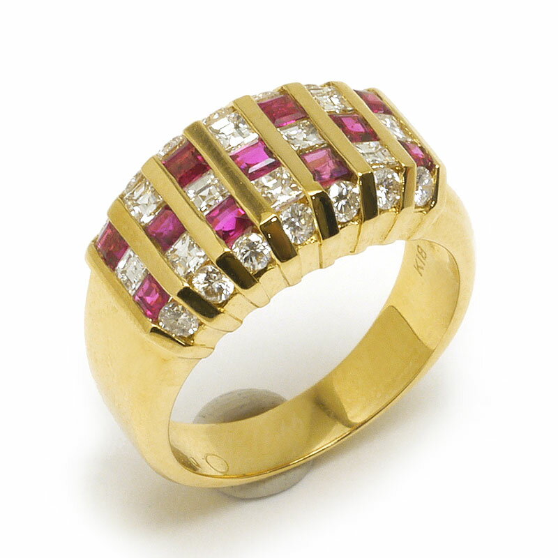 【中古】 ルビーダイヤモンドリング...