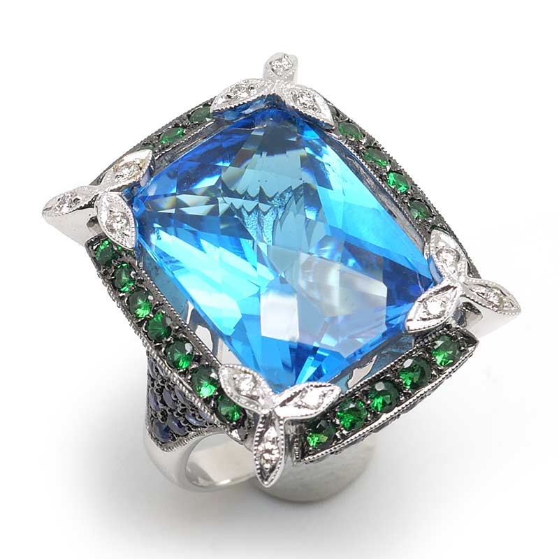 【中古】 ブルートパーズリング約1...