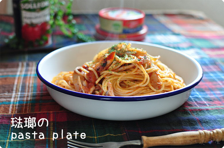 琺瑯 ホーロー パスタプレート Lサイズ(ブルー・レッド・グレー)/パスタ皿通販格安セール情報 楽天 通販