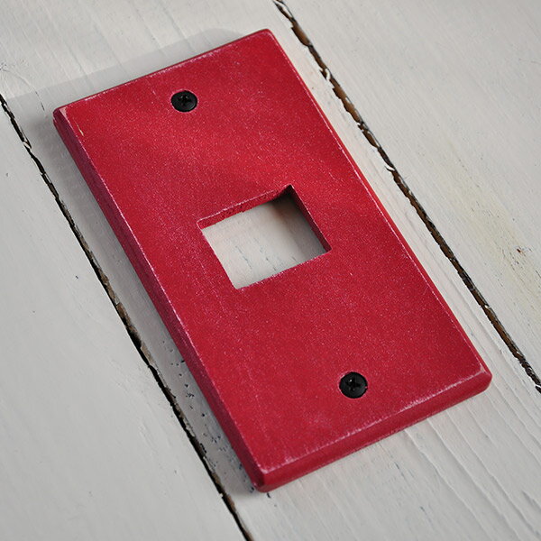 木製 スイッチプレート(レッド)【メール便選択で送料無料】