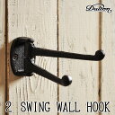 アンティーク アイアンフック 「2 SWING WALL HOOK」/ 北欧風 フック 壁掛け