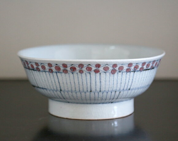 染付古砥部文どんぶり花垣文大