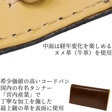 極薄 コードバン 長財布 FRUH(フリュー)スマートロングウォレット‐日本製 馬革 ヌメ革 薄い 財布 革財布 メンズ GL021　父の日