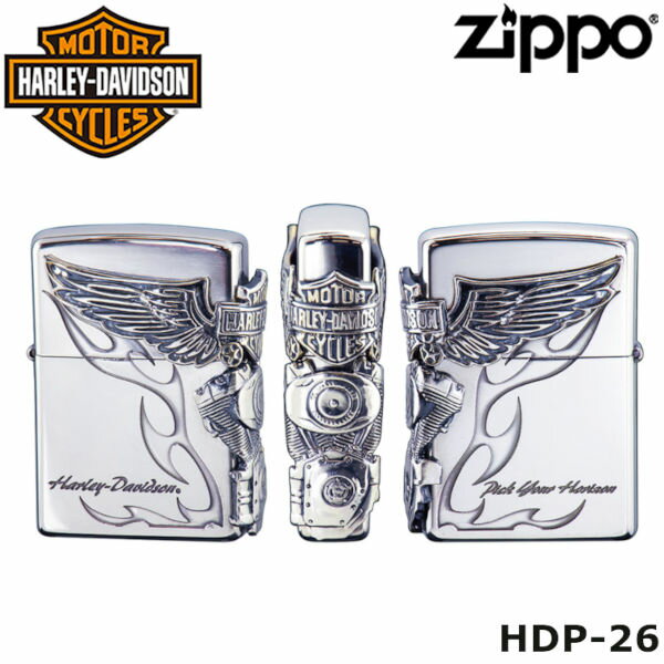 日本限定 正規品 ZIPPO HARLEY-DAVIDSON HDP-26 シリアルナンバー付 ジッポーライター ジッポー ジッポライター ジッポ Zippo ハーレー ダビッドソン ハーレー オイルライター 白頭鷲