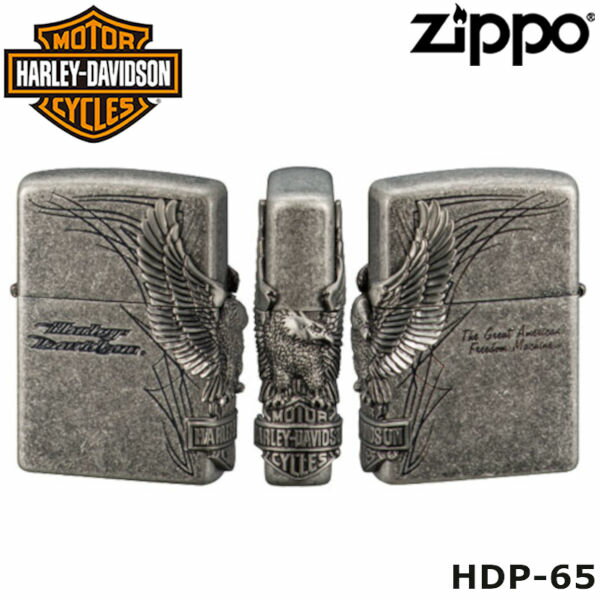 オリジナル zippo 日本限定 正規品 ZIPPO HARLEY-DAVIDSON HDP-65 サイドメタル ブラックサテン ジッポーライター ジッポー ジッポライター ジッポ Zippo ハーレー ダビッドソン ハーレー オイルライター 白頭鷲