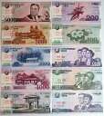 北朝鮮　5ウォン〜5000ウォン　見本券10種セット2002年・2008年・2013年