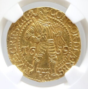 オランダ　ZEELANDゼーラント州 2ダカット金貨　1659年　NGC【AU53】