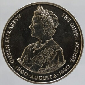 英領フォークランド諸島 エリザベス女王生誕80周年記念 50ペンス貨 1980年