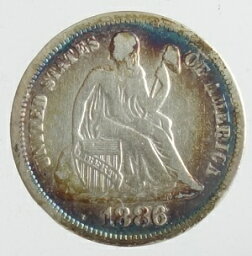 アメリカ　Seated Liberty Dime　自由の女神座像　1ダイム銀貨　1872年