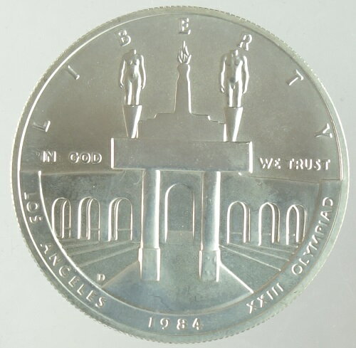 アメリカ　ロサンゼルス五輪記念　1ドル銀貨　1984年のサムネイル