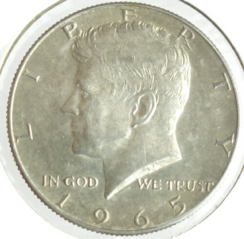 アメリカ　ケネディ　50セント銀貨　1965年　未使用（トーンあり）