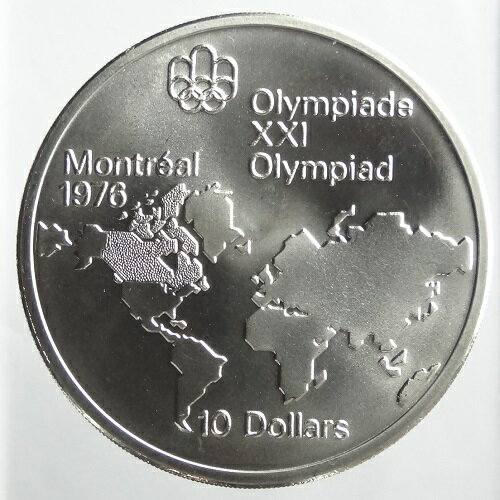 カナダ モントリオール五輪1976 10ドル銀貨 1973年未使用