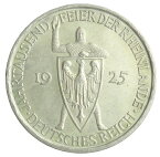 ドイツ　ワイマール共和国 5ライヒスマルク銀貨　1925年-A 未使用