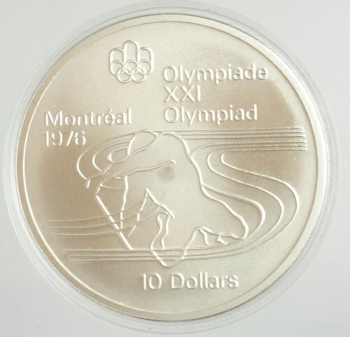 カナダ モントリオール五輪1976 5次 10ドル銀貨 1975年未使用