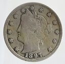 アメリカ　Liberty head nickel リバティヘッド　5セント貨　1897年