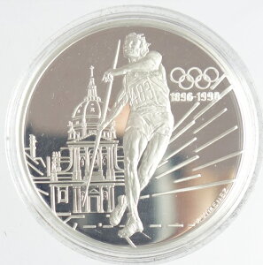 フランス 国際オリンピック委員会100周年記念 やり投げ 100フランプルーフ銀貨 1994年 未使用