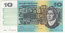 オーストラリア　フランシス・グリーンウェイ　10ドル紙幣　1991年極美品