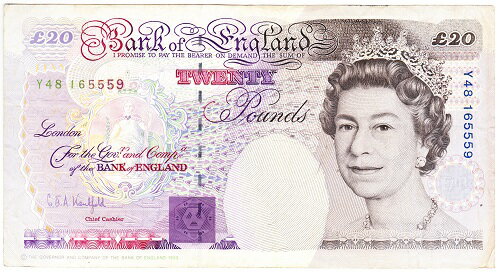 貨幣 その他 コレクションイギリス エリザベス女王 20ポンド紙幣 1988年 美品：紅林コイン