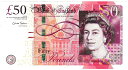 イギリス　エリザベス女王　50ポンド紙幣　2010年　未使用