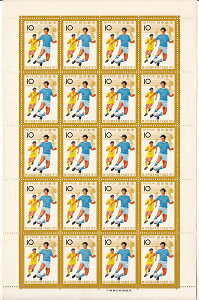 【切手シート】第29回国民体育大会記念1974 サッカーと帆曳舟 10円20面シート 昭和49年(1974)