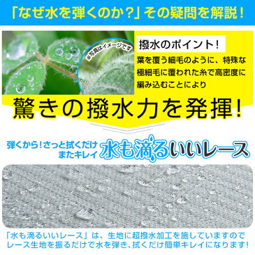 水を弾いて、カビにくい!汚れも拭くだけキレイ!超撥水レースカーテン「水も滴るいいレース」 昼夜目隠しUVカットBサイズ:幅100cm×丈153〜198cm×2枚組