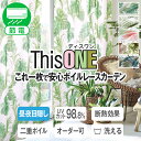 【最大1550円OFF】5/5 0:00～5/7 9:59省エネ節電レース 超昼夜目隠し UVカット率98.8% 二重ボイルレースカーテン「This ONE」 これ一枚でカーテンいらず ボタニカル柄幅30～300cm×丈80～300cm 1枚入り・2枚組からお選びいただけます