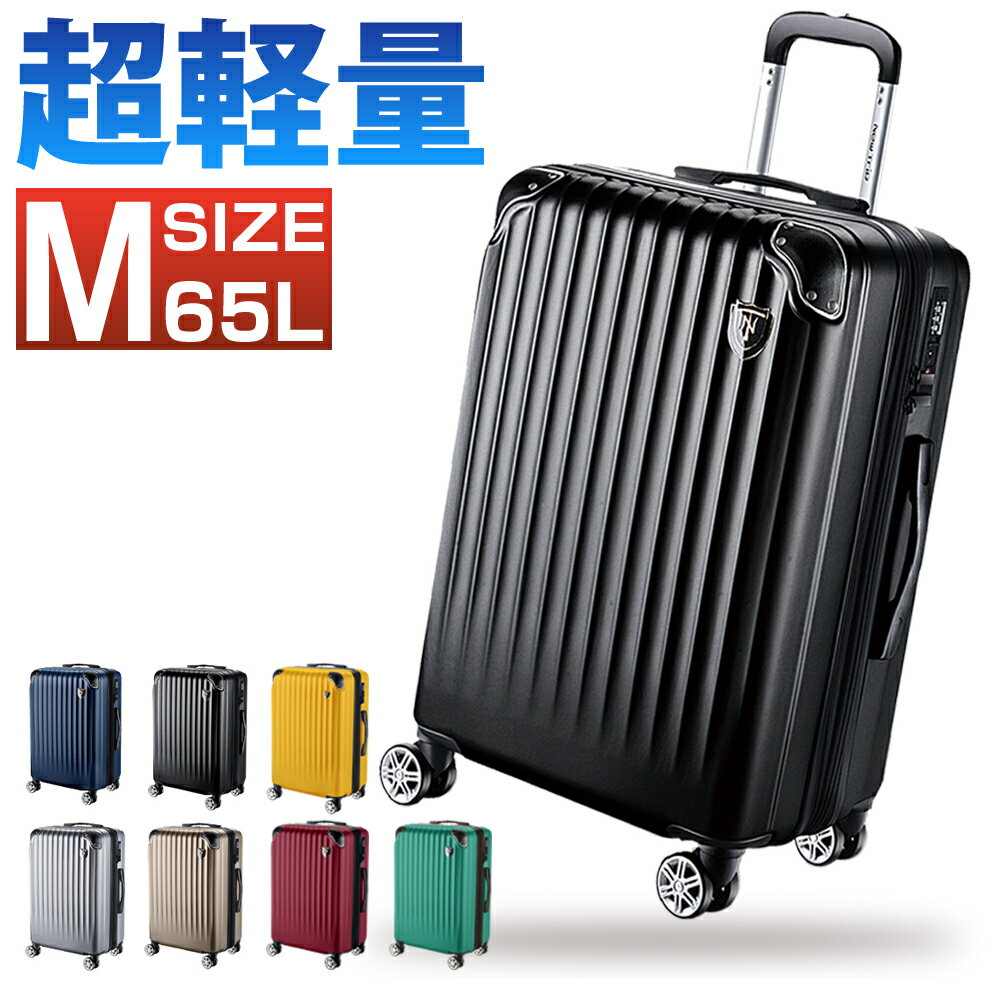 P5倍【クーポン利用で9,290円】 スーツケース Mサイズ 超軽量 拡張機能付き 旅行 国内旅 海外旅 ビジネス 出張 5日 6日 静音 キャリーケース 拡張 キャリーバッグ 360度回転 大型 格安 軽量 YKKファスナー TSAロック 大容量 送料無料 最大2年保証 NEW TRIP M 65Lのサムネイル