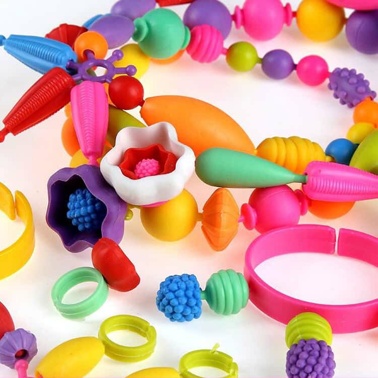 キッズ 子供 DIY 女の子 ブレスレット リングキット 玩具 手作りアクセサリー ビーズセット 知育玩具 手作り ビーズジュエリー ビーズおもちゃ ハンドメイド 小学生 幼稚園 誕生日 3