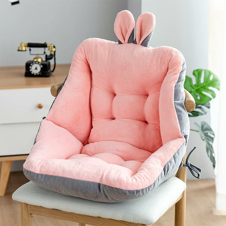 座布団 椅子用 厚手 かわいい 腰サポート 背もたれクッション クッション 秋冬 学生 オフィス 一体型 フロアクッションうさ耳 春夏対応 冷房対策 防寒 デスクワーク用品 快適 車用 自宅用 おしゃれ 3