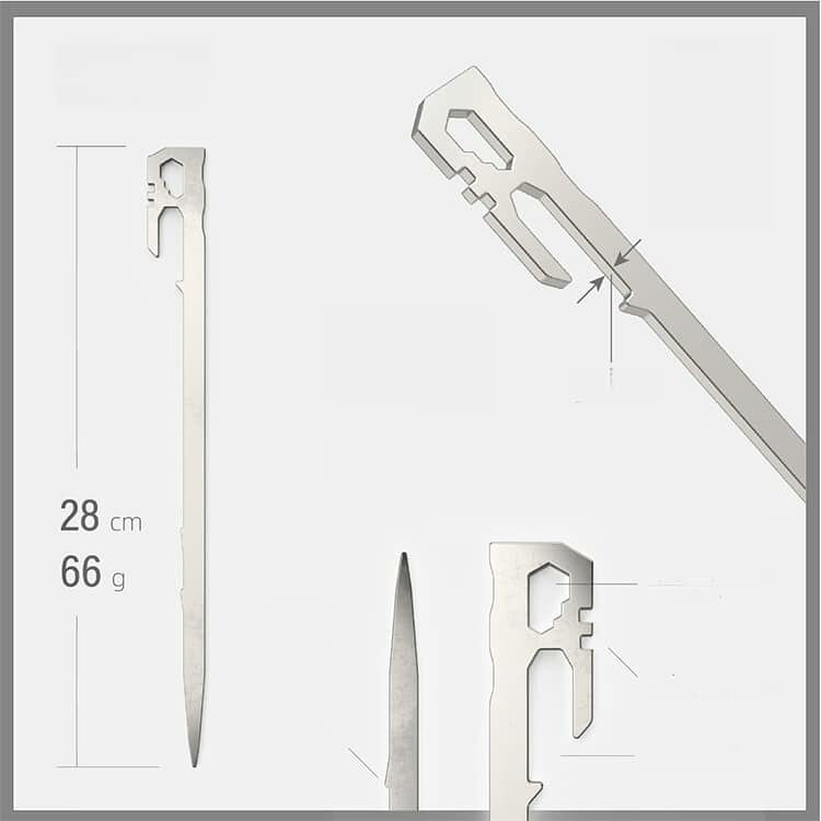 鍛造ペグ 28cm 6本セット スチール ソリッド ペグ テント テントアクセサリー ペグ 強靭 スチールペグ ステンレス鋼420 一体化 U字型 キャンプ設営用具 カラビナ付き 高強度 耐食 テントペグ アウトドア キャンプ用品 登山 硬い土 砂地 草地用 地面用 ペグ テント設営用品 kuresonstore-10004126 クレソン サンプル画像3