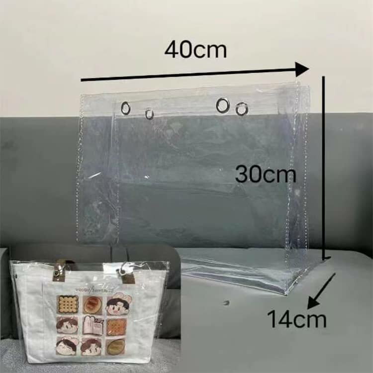 2枚セット クリアバッグ 防水カバー トートバッグ カバー かばん保護 防水 透明バッグ リフティングリング付き 肩掛け 大容量 男女兼用 イベント梅雨対策 海 プール ジム スイミング 旅行 アウトドア ビジネス 推し活 送料無料 2