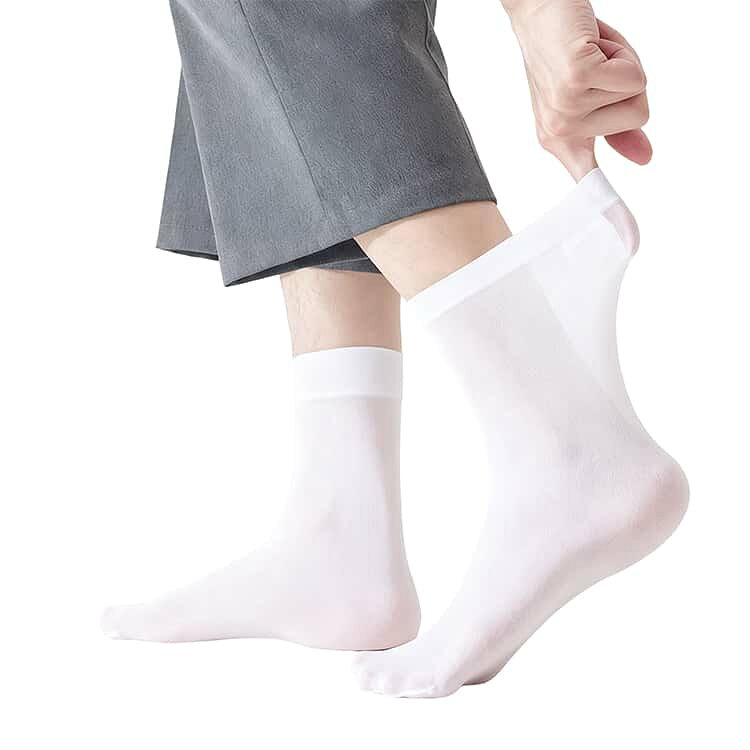 クレソンの10足セット ビジネス 夏 涼しい 通気性 無地 スニーカーソックス ビジネスソックス おしゃれ 履きやすい 蒸れない メンズ 防臭 ショートソックス 靴下 伸縮性 夏用 夏新作 きれいめ 10足セット ストレッチ フォーマル 通勤 仕事 カジュアル 黒 紺 白｜アングル3