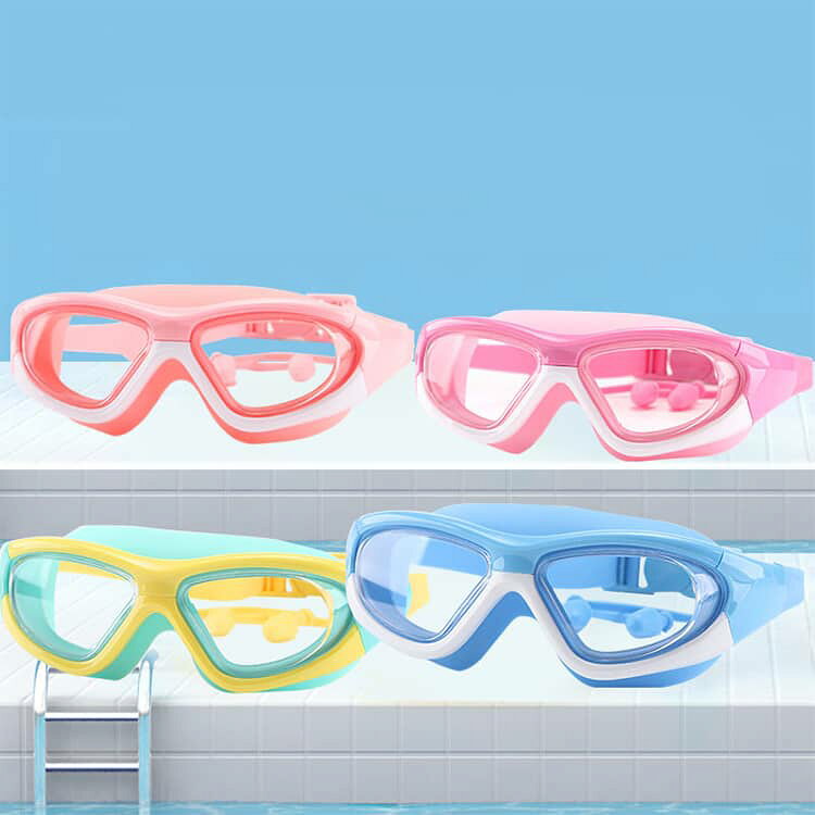 男の子 女の子 水泳メガネ 水泳ゴーグル キッズ用 かわいい 防曇 安全 ピンク 防水...